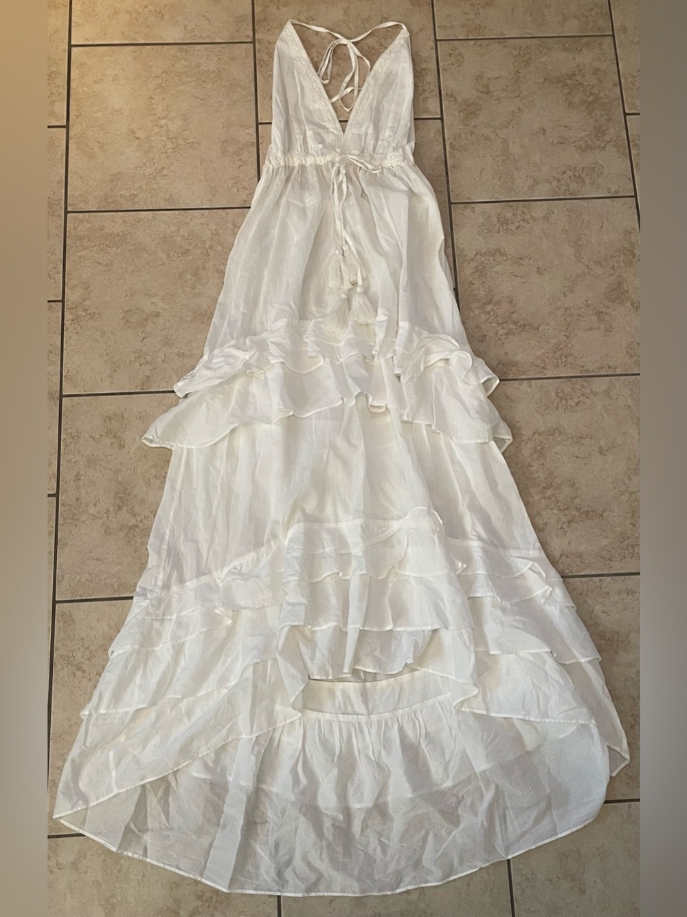 Milly Odalia Ruffled Cotton Maxi Dress Size M - Picture 4 of 6
